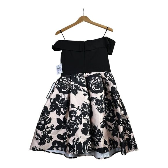 New Morgan & CO. Floral Scoop Neck Fit & Flare Dress size 11 Black - Picture 6 of 9